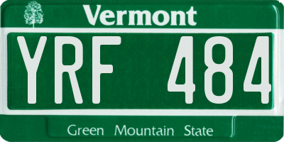 VT license plate YRF484