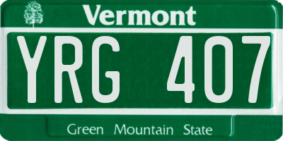 VT license plate YRG407