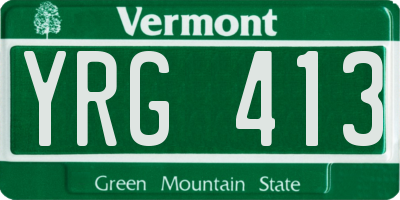 VT license plate YRG413