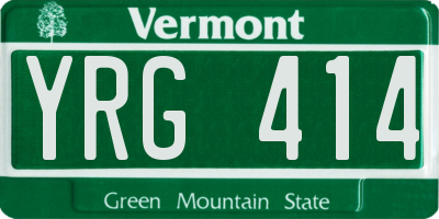 VT license plate YRG414