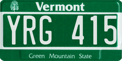 VT license plate YRG415