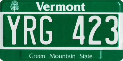 VT license plate YRG423