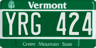 VT license plate YRG424