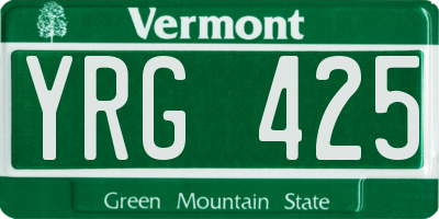 VT license plate YRG425