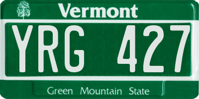 VT license plate YRG427