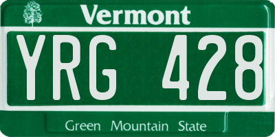 VT license plate YRG428