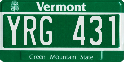 VT license plate YRG431