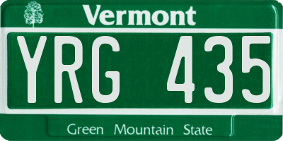 VT license plate YRG435