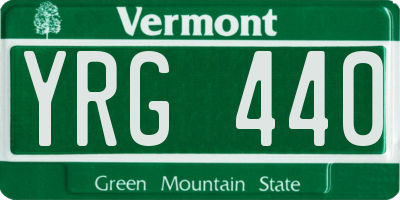 VT license plate YRG440