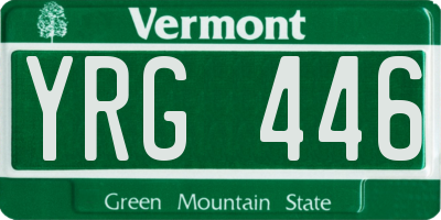 VT license plate YRG446