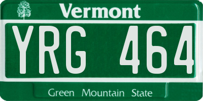 VT license plate YRG464
