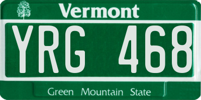 VT license plate YRG468