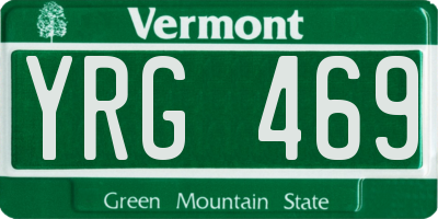 VT license plate YRG469