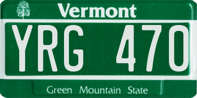 VT license plate YRG470