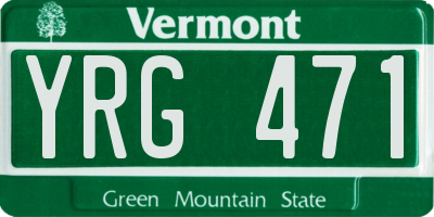 VT license plate YRG471