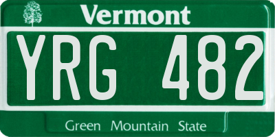 VT license plate YRG482