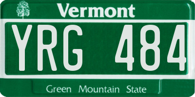 VT license plate YRG484
