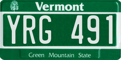 VT license plate YRG491