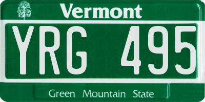 VT license plate YRG495