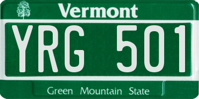 VT license plate YRG501