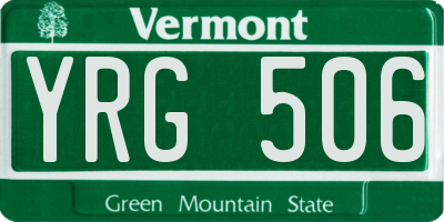 VT license plate YRG506