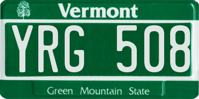 VT license plate YRG508