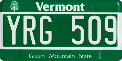 VT license plate YRG509