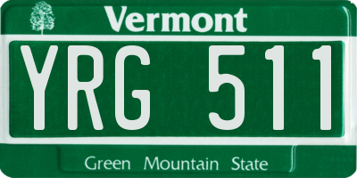 VT license plate YRG511