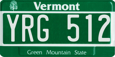 VT license plate YRG512