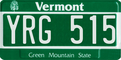 VT license plate YRG515