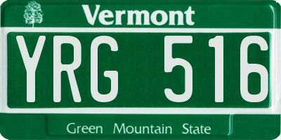 VT license plate YRG516