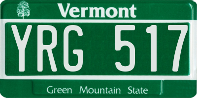 VT license plate YRG517