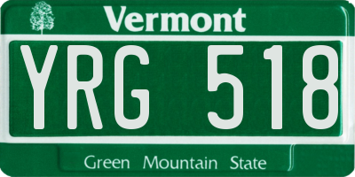VT license plate YRG518