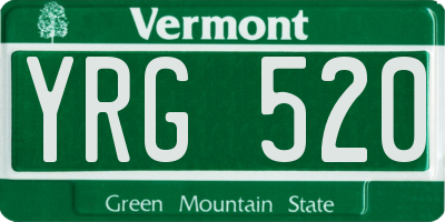 VT license plate YRG520