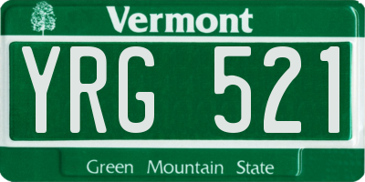 VT license plate YRG521