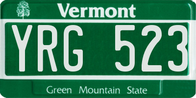 VT license plate YRG523