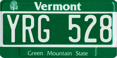 VT license plate YRG528
