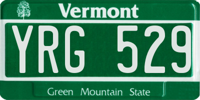 VT license plate YRG529