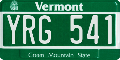 VT license plate YRG541