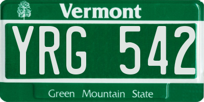 VT license plate YRG542