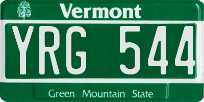 VT license plate YRG544