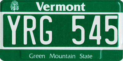 VT license plate YRG545