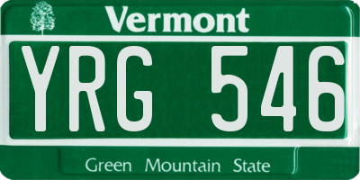 VT license plate YRG546