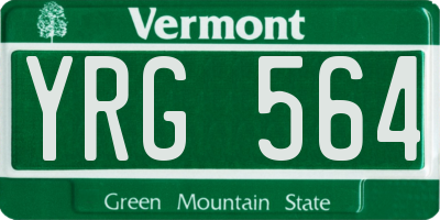 VT license plate YRG564