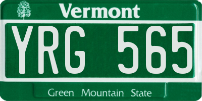 VT license plate YRG565