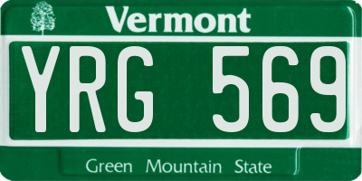 VT license plate YRG569