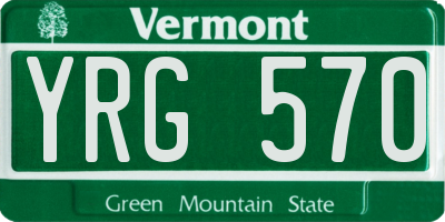 VT license plate YRG570