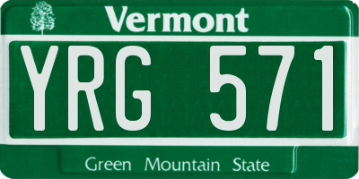 VT license plate YRG571