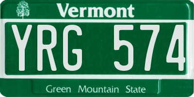 VT license plate YRG574