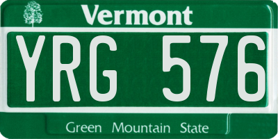 VT license plate YRG576